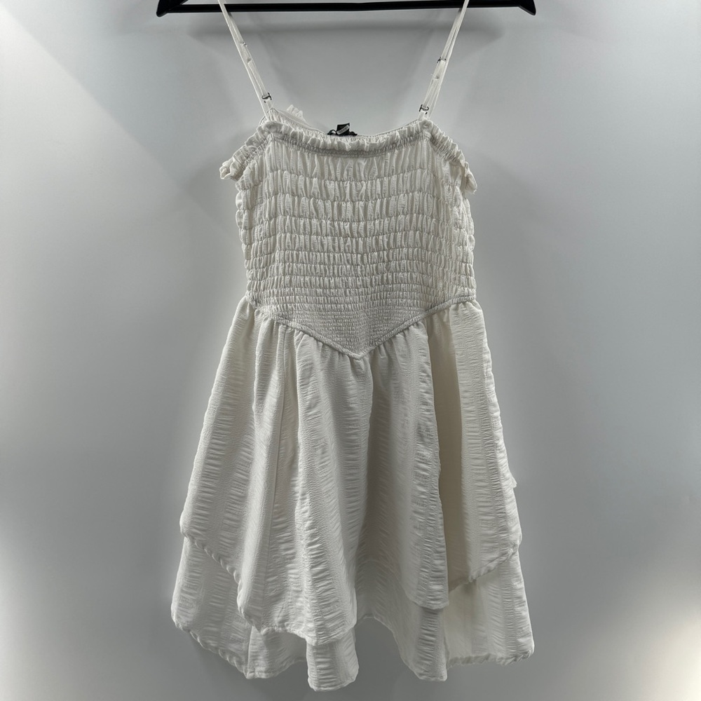Wild Fable White Smocked Ruffle Spaghetti Strap Dress – Size Large